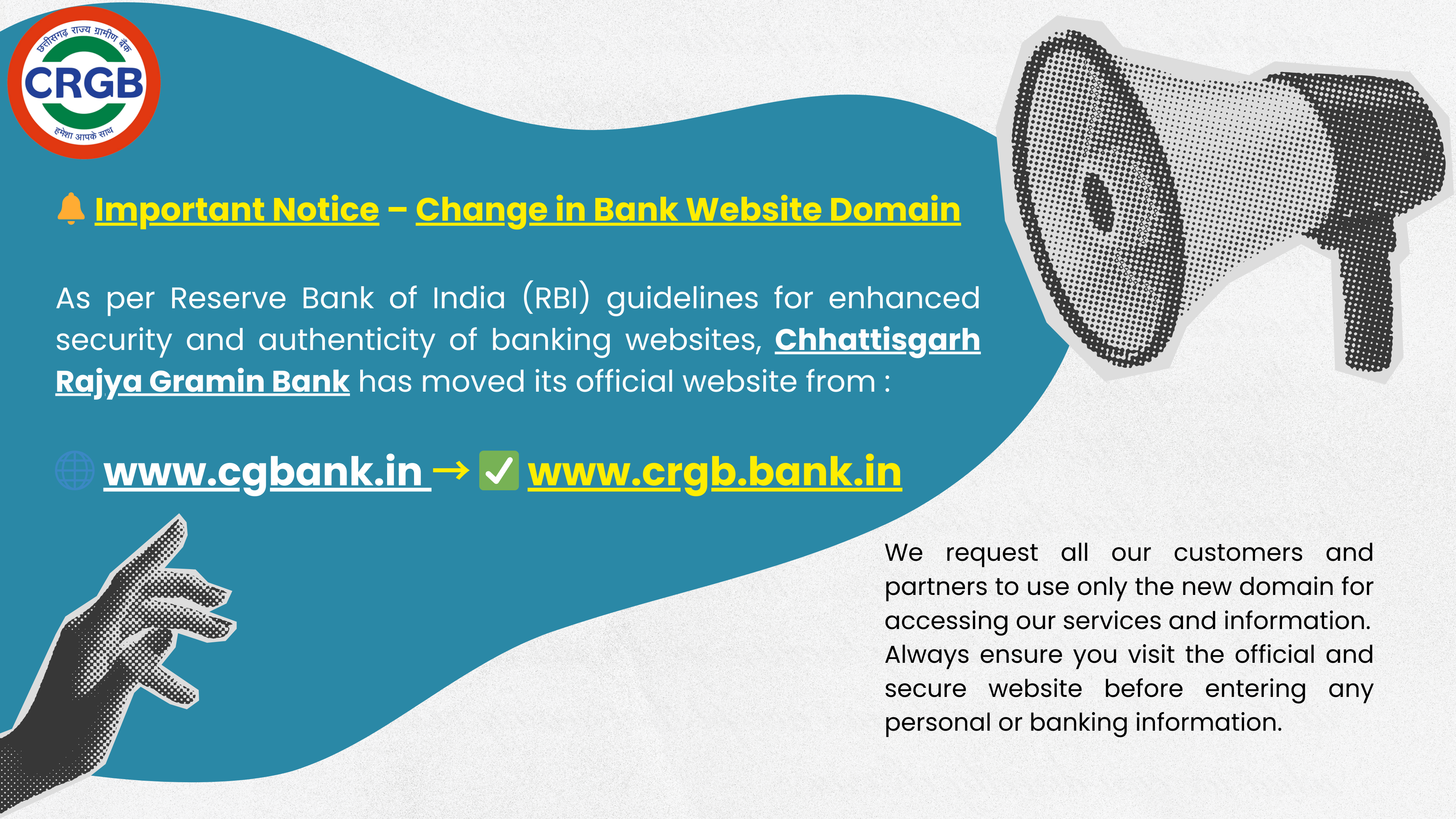 Important Notice – Change in Bank Website Domain